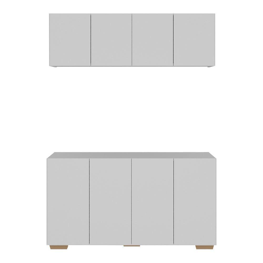 Conjunto Lavanderia Multiuso Armário Aéreo E Balcão Mp5054 Branco natural - 5