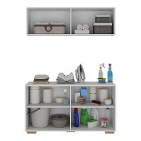 Conjunto Lavanderia Multiuso Armário Aéreo E Balcão Mp5054 Branco natural - 3