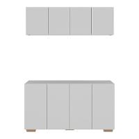 Conjunto Lavanderia Multiuso Armário Aéreo E Balcão Mp5054 Branco natural - 5