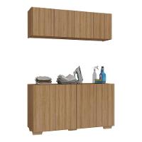 Conjunto Lavanderia Multiuso Armário Aéreo E Balcão Mp5054 Rustic natural - 1