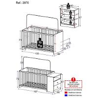 Berço Cômoda Para Colchão 60 X 130 Cm Meu Bebê Branco