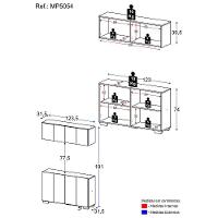 Conjunto Lavanderia Multiuso Armário Aéreo E Balcão Mp5054 Grafite branco - 2