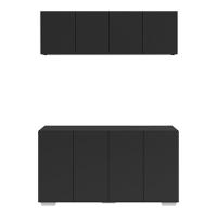 Conjunto Lavanderia Multiuso Armário Aéreo E Balcão Mp5054 Preto branco - 5