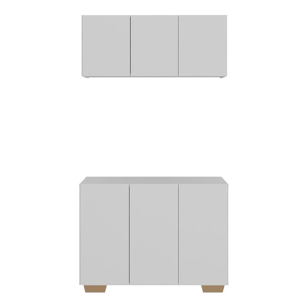 Conjunto Lavanderia Multiuso Armário Aéreo E Balcão Mp5051 Branco natural - 5