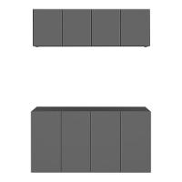 Conjunto Lavanderia Suspenso Multiuso Armário Aéreo E Balcão Mp5052 Grafite Grafite - 5