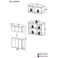 Conjunto Lavanderia Suspenso Multiuso Armário Aéreo E Balcão Mp5049 Preto Preto - 3