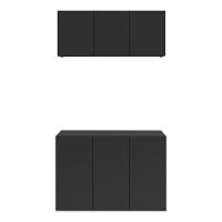 Conjunto Lavanderia Suspenso Multiuso Armário Aéreo E Balcão Mp5049 Preto Preto - 5