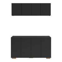 Conjunto Lavanderia Multiuso Armário Aéreo E Balcão Mp5054 Preto natural - 5