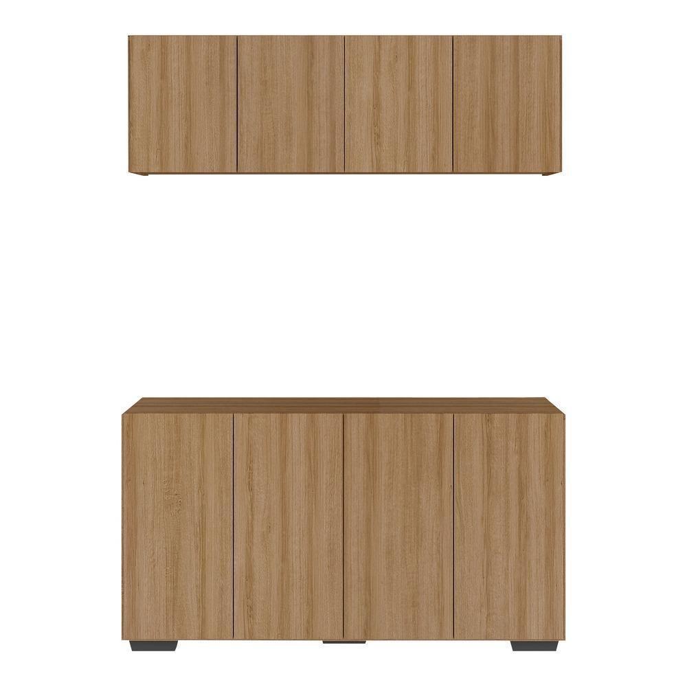 Conjunto Lavanderia Multiuso Armário Aéreo E Balcão Mp5054 Rustic preto - 5