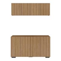 Conjunto Lavanderia Multiuso Armário Aéreo E Balcão Mp5054 Rustic preto - 5