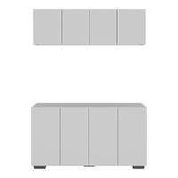 Conjunto Lavanderia Multiuso Armário Aéreo E Balcão Mp5054 Branco preto - 5