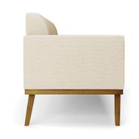 Kit 2 Poltronas Base De Madeira Fixa Castanho Marisa Linho D03 - D'Rossi A19 Bege - 8