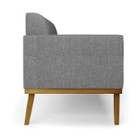 Kit 2 Poltronas Base De Madeira Fixa Castanho Marisa Linho D03 - D'Rossi A26 Grafite - 8