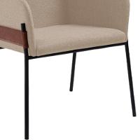 Kit 2 Poltronas Decorativas Base Aço Preto 7042 Linho Bege Dmobiliario Bege - 3