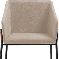 Kit 2 Poltronas Decorativas Base Aço Preto 7042 Linho Bege Dmobiliario Bege