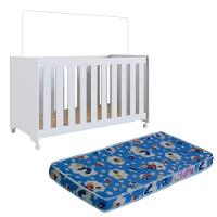 Berço Com Colchao E Rodizios La012 Branco Comm Branco - 1