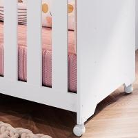 Berço Com Colchao E Rodizios La012 Branco Comm Branco - 3
