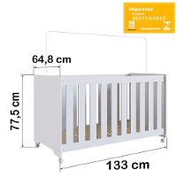 Berço Com Colchao E Rodizios La012 Branco Comm Branco - 6