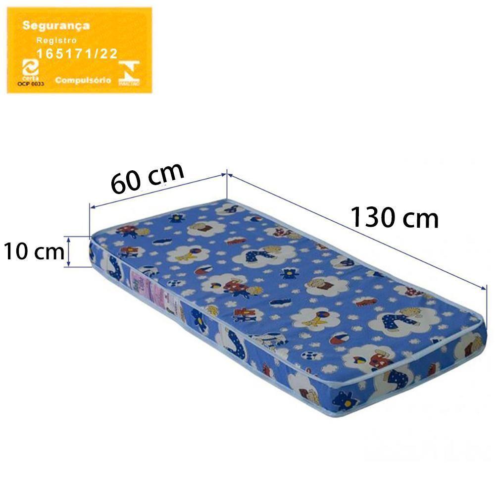 Berço Mini Cama 3x1 Com Colchao La013 Nogal Manchester Branco Comm Nogal Manchester Branco - 4