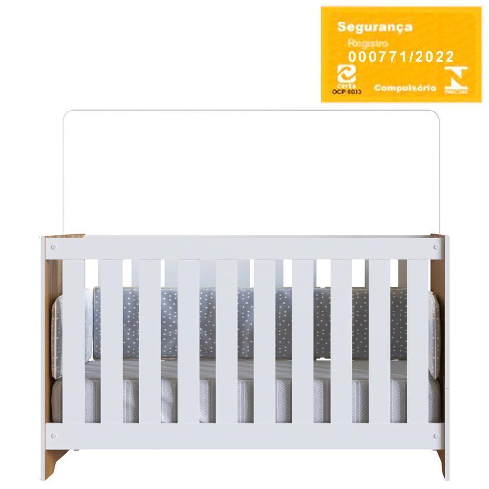 Berço Mini Cama 3x1 Com Colchao La013 Nogal Manchester Branco Comm Nogal Manchester Branco - 10