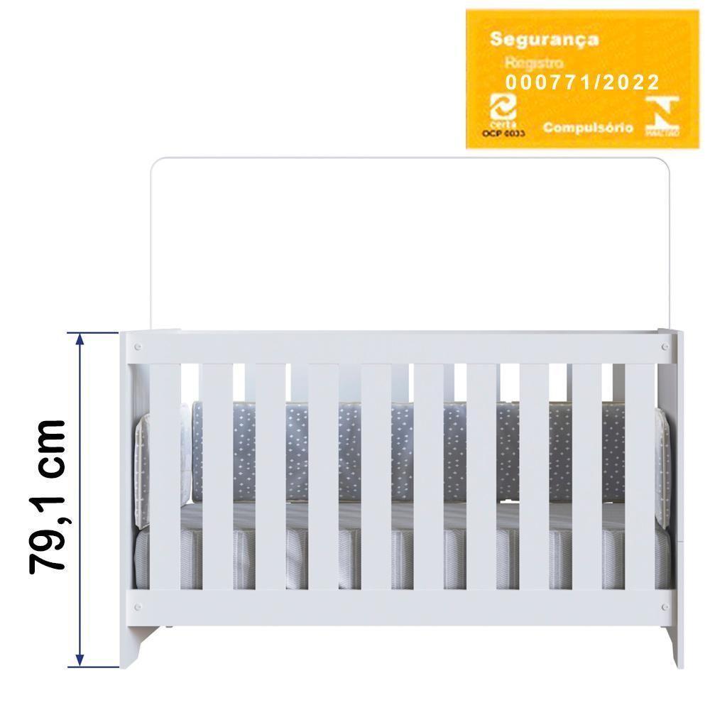 Berço Mini Cama 3x1 Com Colchao La013 Branco Comm Branco - 10