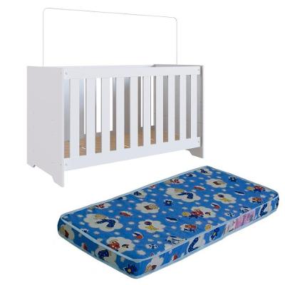 Berço Mini Cama 3x1 La013 com Colchão Infantil Branco Completa Móveis