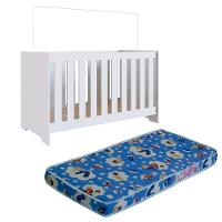 Berço Mini Cama 3x1 Com Colchao La013 Branco Comm Branco - 1