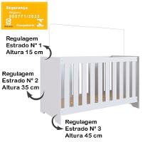 Berço Mini Cama 3x1 Com Colchao La013 Branco Comm Branco - 8