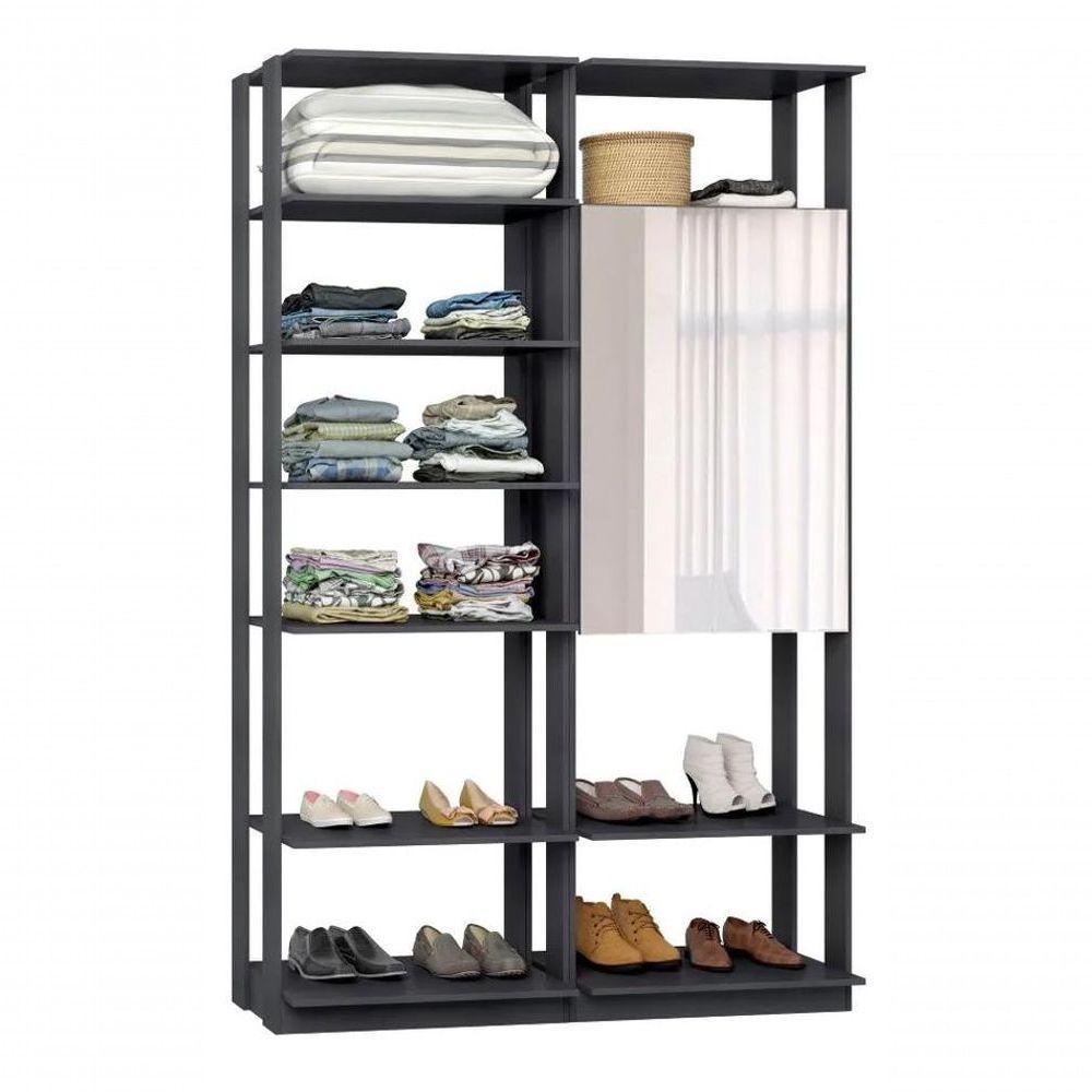 Closet Guarda Roupa 1 Arm. C-espelho Linha Clothes - 1