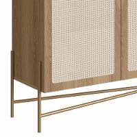 Balcão Buffet 3 Portas 2 Gavetas Palhinha Pé Metal Oslo - 3