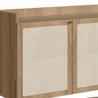 Balcão Buffet 3 Portas 2 Gavetas Palhinha Pé Metal Oslo - 7