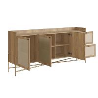 Balcão Buffet 3 Portas 2 Gavetas Palhinha Pé Metal Oslo - 8