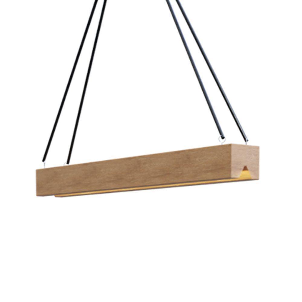 Lustre Provença 1,30m Em Madeira Maciça Marrom - 2