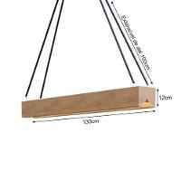 Lustre Provença 1,30m Em Madeira Maciça Marrom - 3