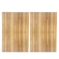 Cabeceira Esmeralda Madeira Maciça Ripada 200cm Para Cama King Size Marrom - 1