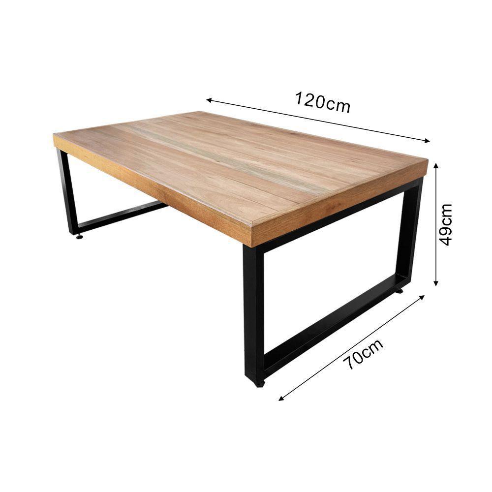 Mesa Industrial Infantil Bernardo 120x70cm Ferragem Preta Com 2 Bancos Industriais Preto - 4