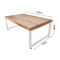 Mesa Industrial Para Jardim Infantil Bernardo 120x70cm Com 2 Bancos Industriais Base Branca Preto