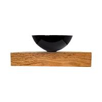 Kit Bancada Madeira Maciça Banheiro Lavabo Com Cuba Preta Estilo Industrial 90 Cm X 40 Cm Marrom