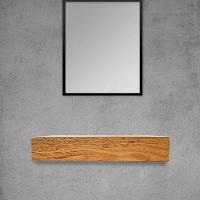 Bancada Madeira Maciça Banheiro Lavabo Estilo Industrial 70 Cm X 40 Cm Marrom - 1