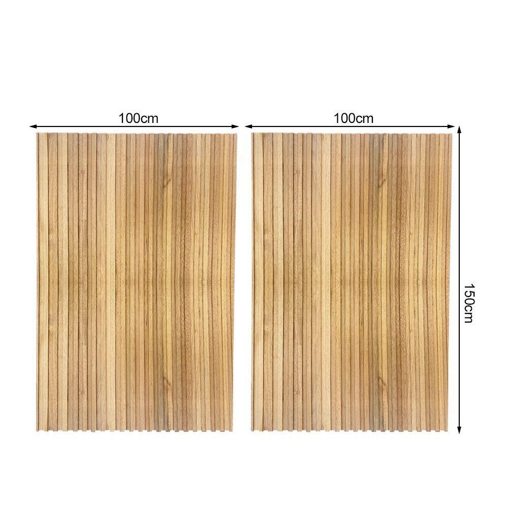 Cabeceira Esmeralda Madeira Maciça Ripada 200cm Para Cama Queen Size Marrom - 3