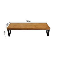 Conjunto Mesa Industrial Bernardo 2,00m Ferragem Preta Com Banco Industrial Bernardo Preto