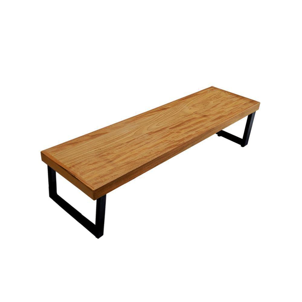 Conjunto Mesa Industrial Bernardo 1,50m Ferragem Preta Com 2 Bancos Industrial Bernardo Preto - 6