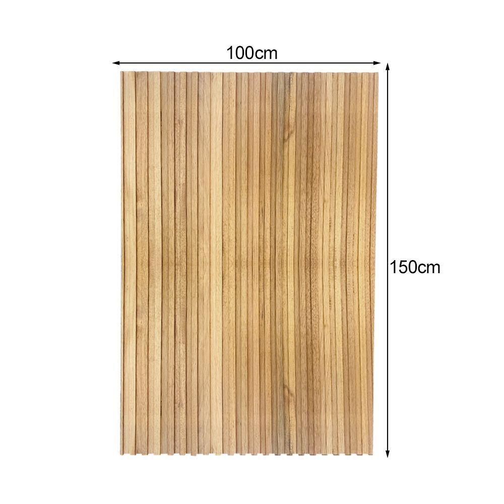 Cabeceira Esmeralda Madeira Maciça Ripada 100cm Para Cama De Solteiro Marrom - 2