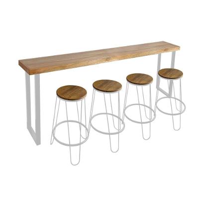 Conjunto Guatemala Mesa 200cm Aparador Com 4 Banquetas Industriais Base Em Ferro Branco Branco