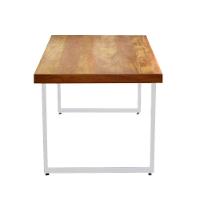 Mesa Industrial Bernardo Madeira Maciça C- Ferragem Branca 2,20m Marrom - 5