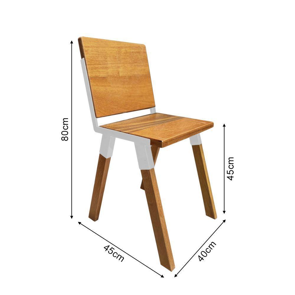 Conjunto Mesa Industrial Bernardo Madeira Maciça 2,00mx90cm C- Ferragem Branca E 6 Cadeiras Detroit Marrom - 5
