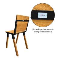 Conjunto Mesa Industrial Bernardo Madeira Maciça 1,80mx90cm C- Ferragem Preta E 6 Cadeiras Detroit Marrom