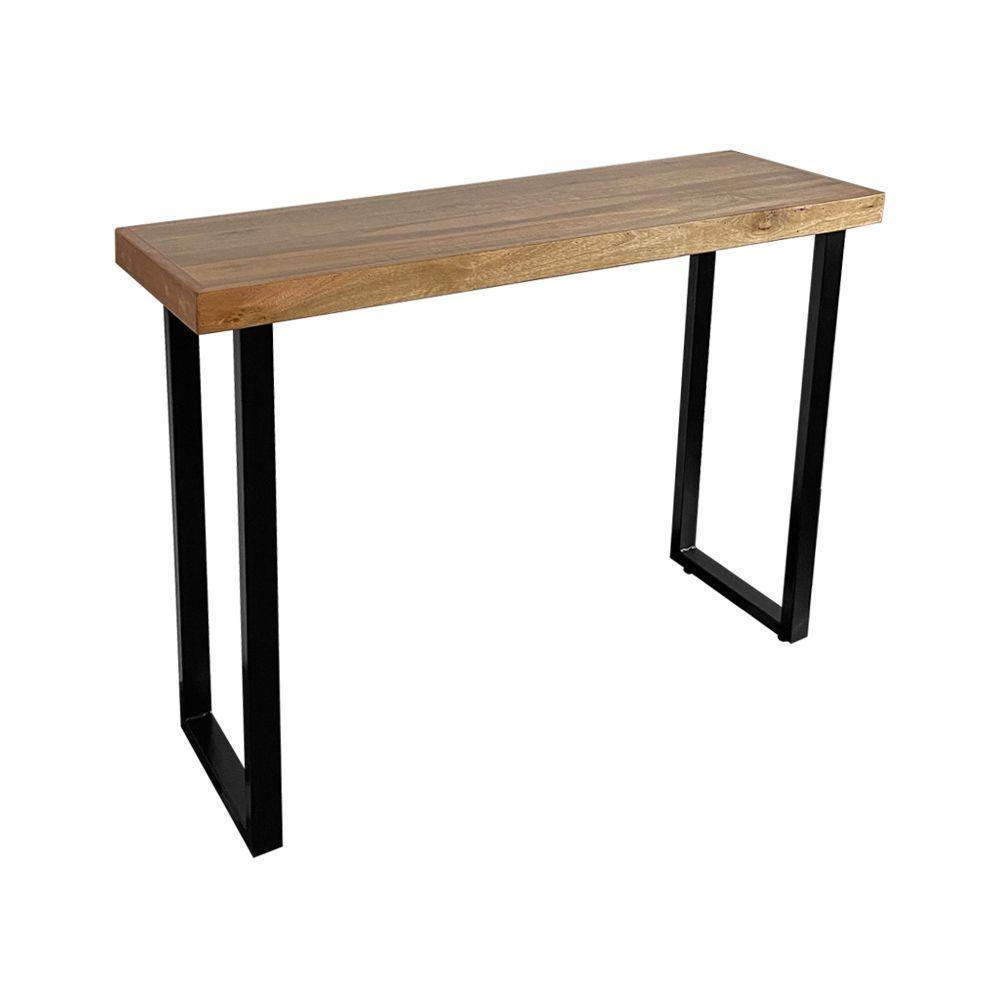 Conjunto Industrial 120cm Guatemala Aparador Com 2 Banquetas Industriais Base Ferro Preto Preto - 4