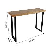 Conjunto Industrial 120cm Guatemala Aparador Com 2 Banquetas Industriais Base Ferro Preto Preto - 5