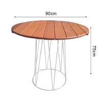 Mesa Redonda Para área Externa Base Logan 90cm Branco Branco - 2